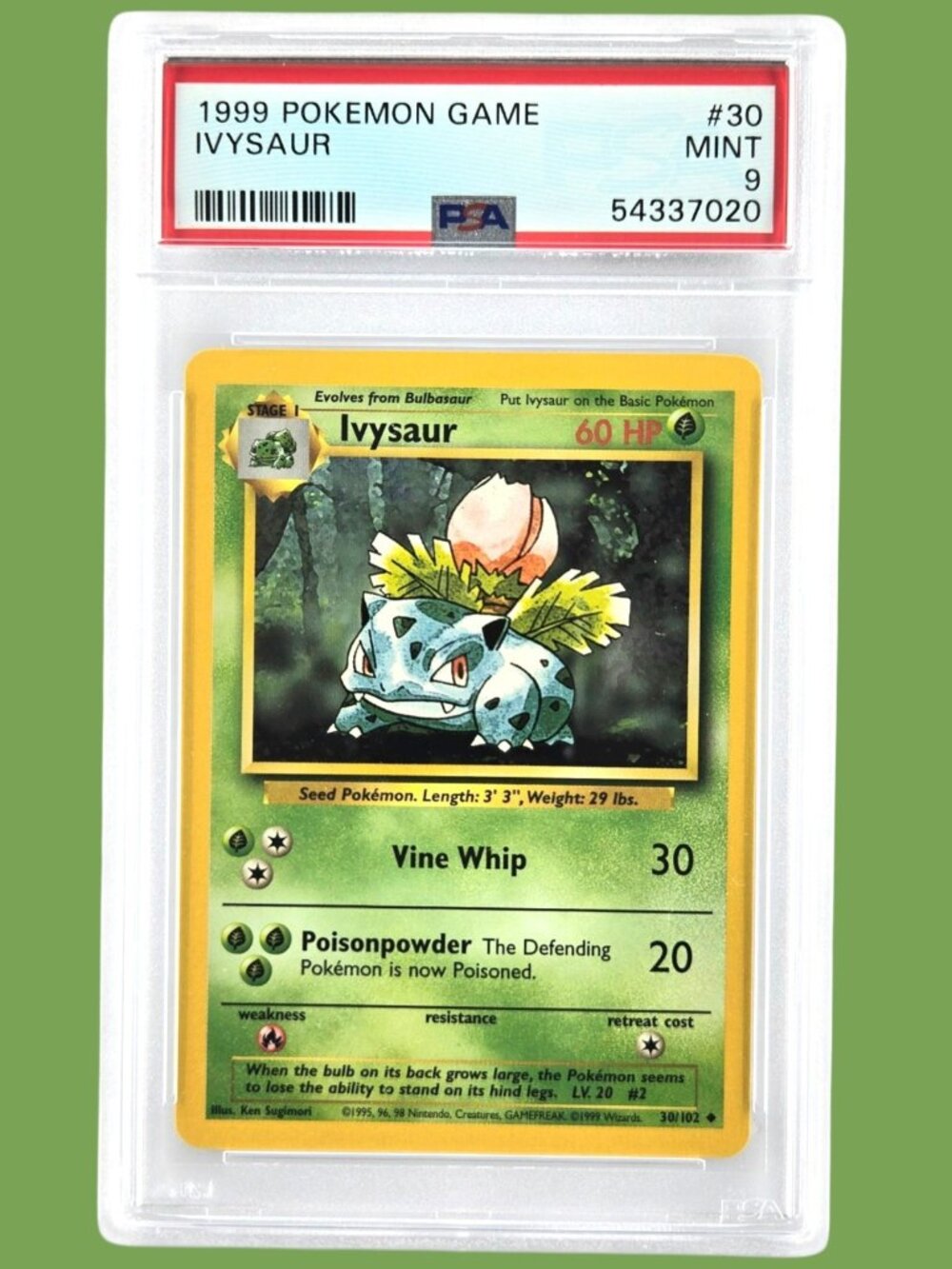 IVYSAUR PSA 9 1999 Pokemon Game Card #30 Mint